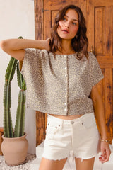 SO ME Leopard Print Button Front Sweater Cardigan OutfitFlow