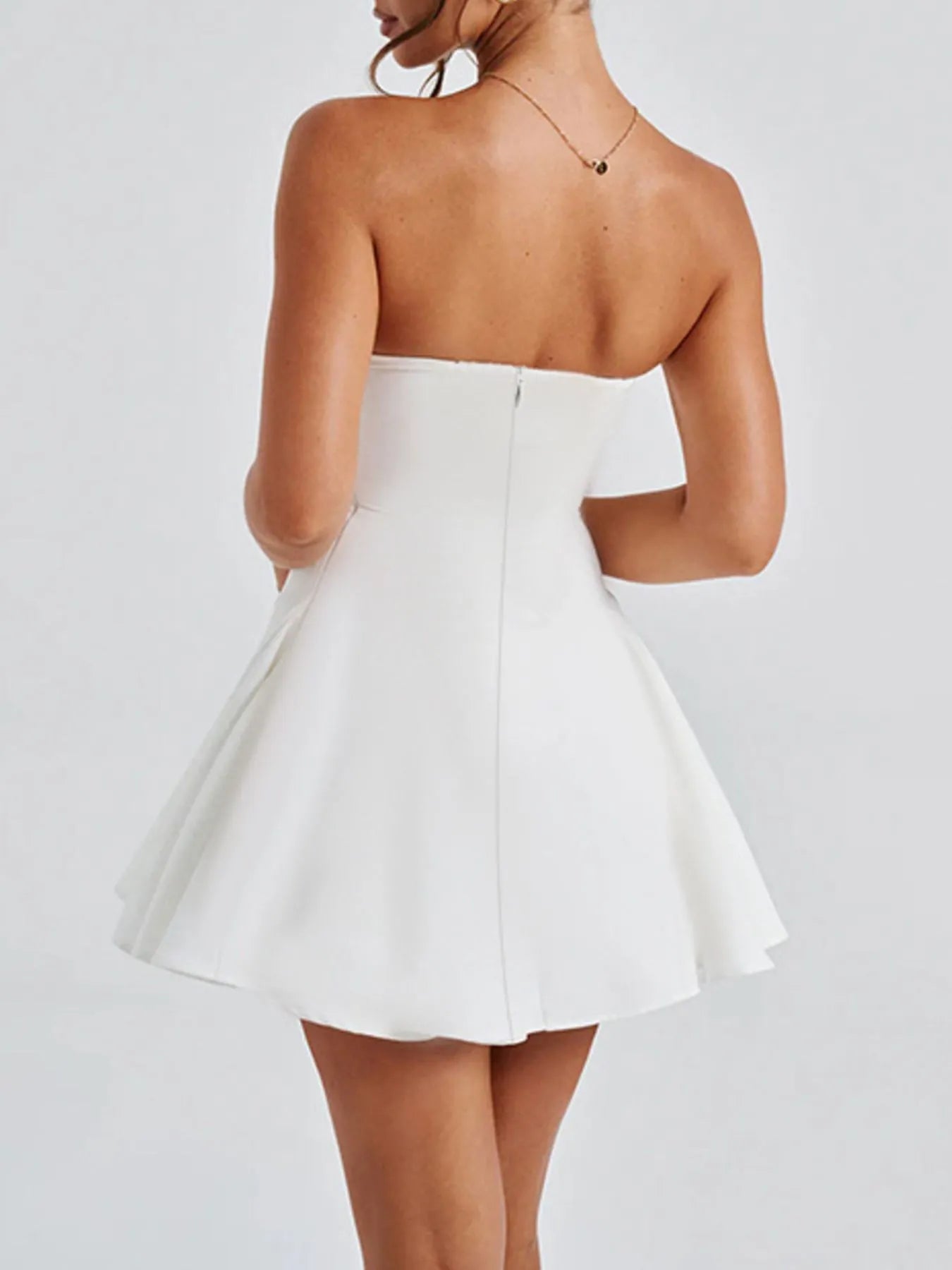Bow Tube A-Line Mini Dress OutfitFlow