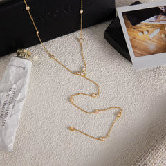 18K Gold-Plated Zircon Chain Necklace OutfitFlow