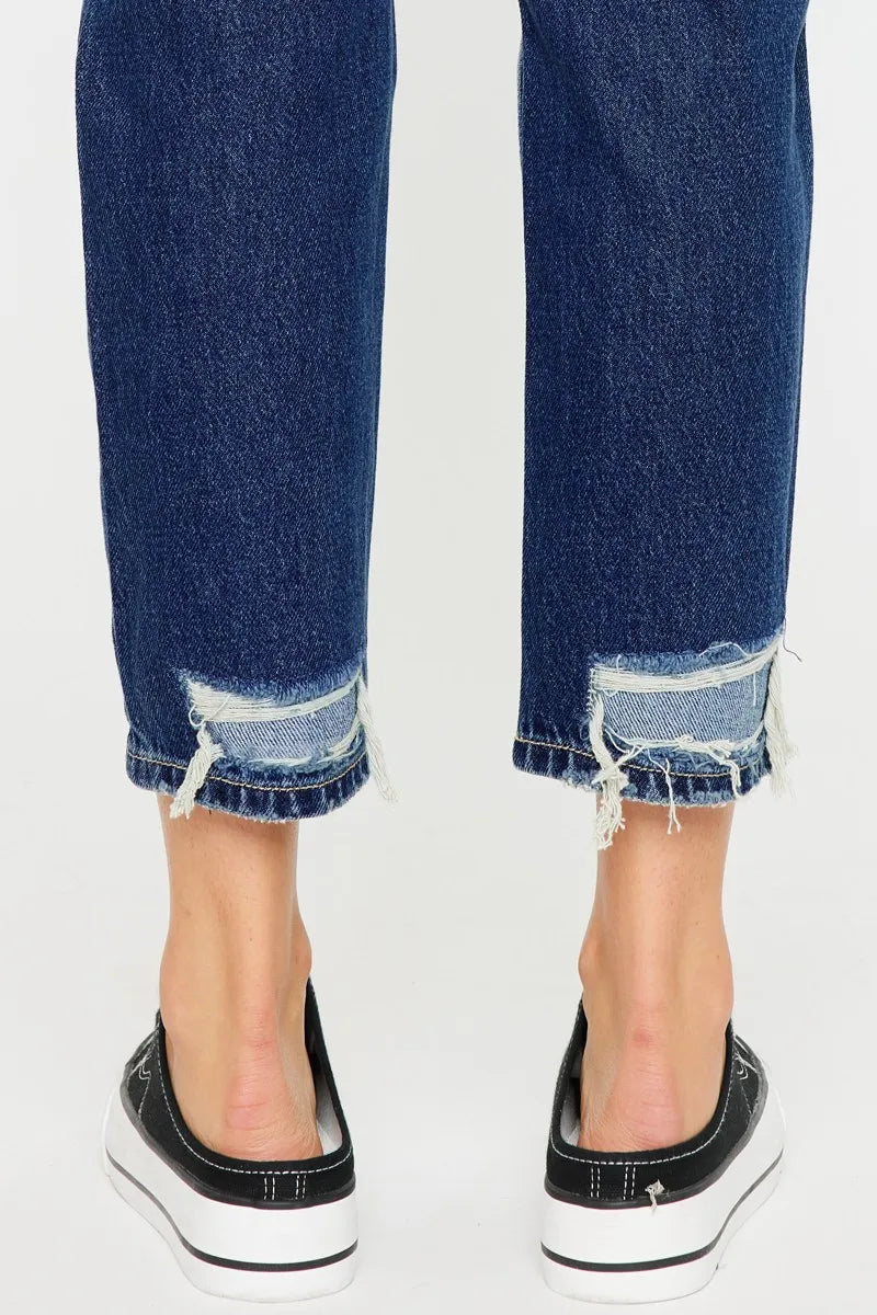 Kancan High Rise Distressed Mom Fit Jeans OutfitFlow