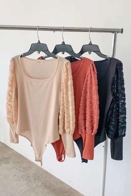 And The Why Textured Puff Sleeve Bodysuit OutfitFlow