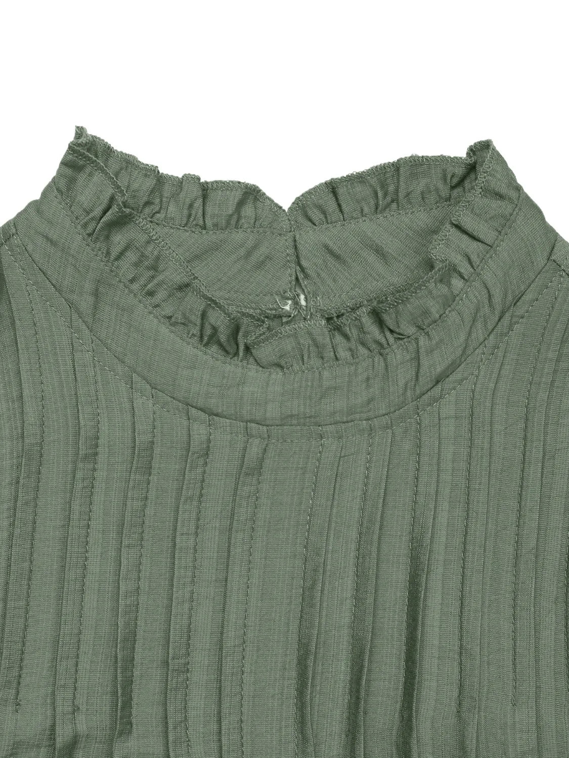 Ruffled Mock Neck Cap Sleeve Mini Dress OutfitFlow