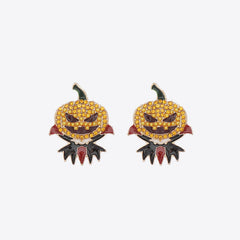 Demon Pumpkin Rhinestone Alloy Earrings OutfitFlow