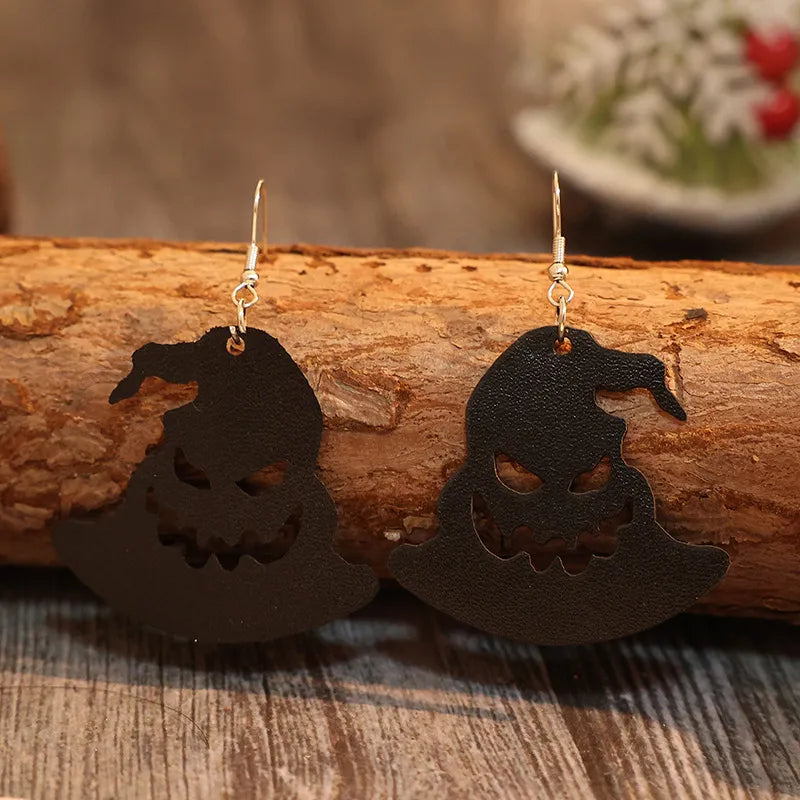 PU Leather Hat Shape Earrings OutfitFlow