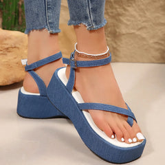 Toe Loop Platform Sandals OutfitFlow