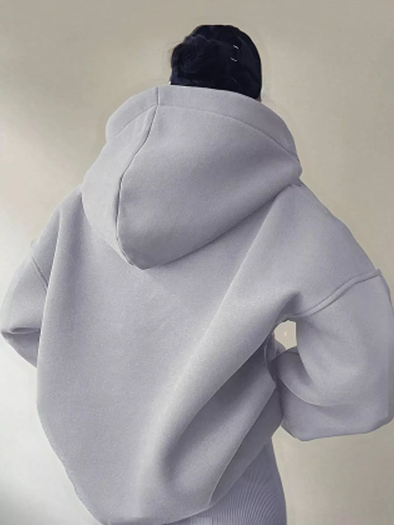 Dropped Shoulder Long Sleeve Sweatshirt OutfitFlow