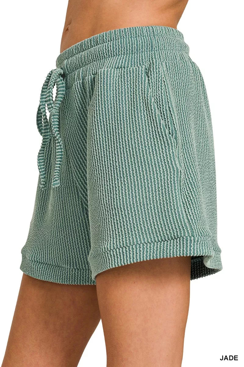 Zenana Raised Rib Cap Sleeve Top & Shorts Set OutfitFlow