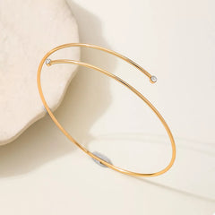 Delicate Gold Wire Upper Arm Bracelet OutfitFlow