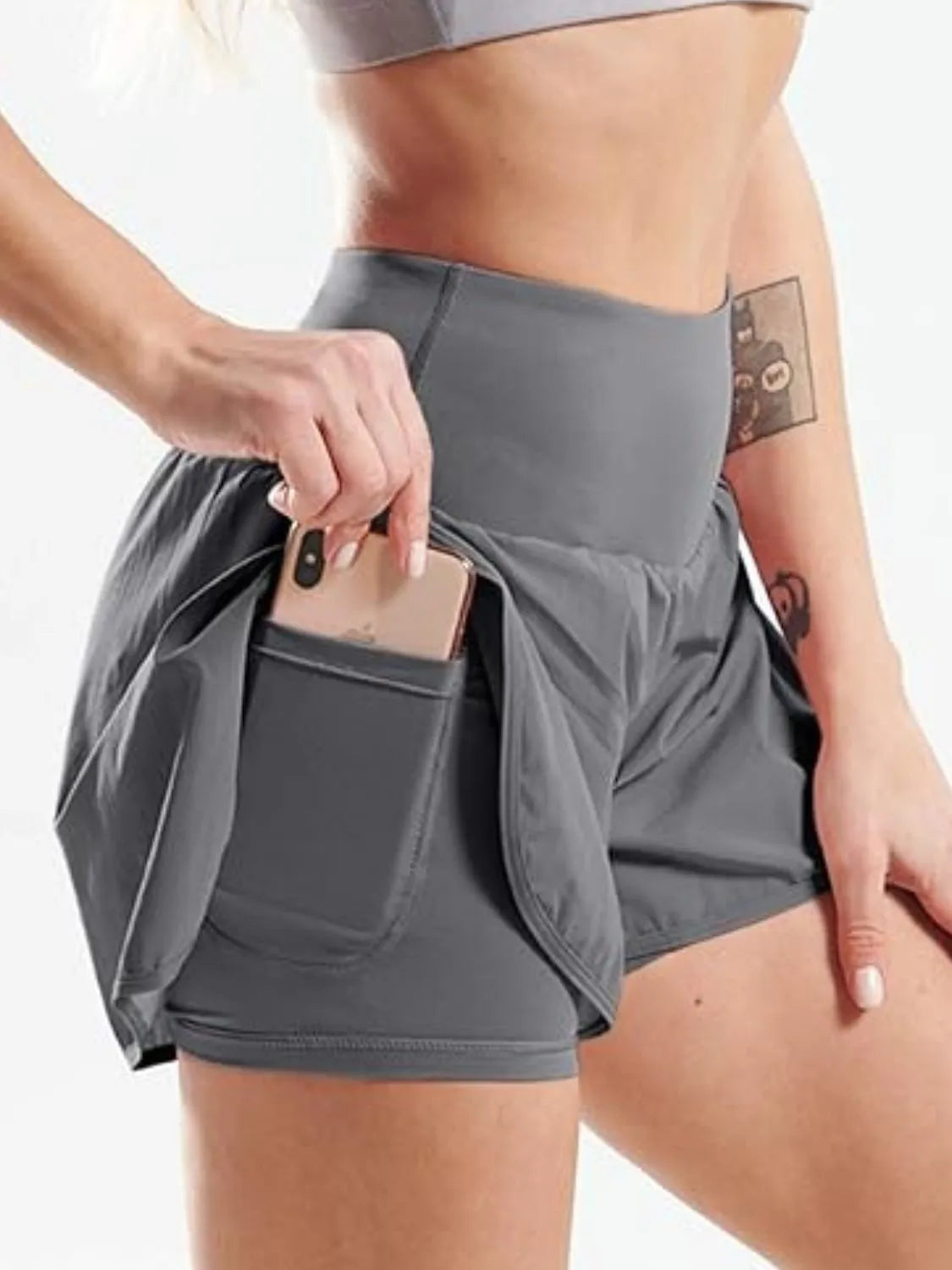 Pocketed High Waist Active Shorts OutfitFlow