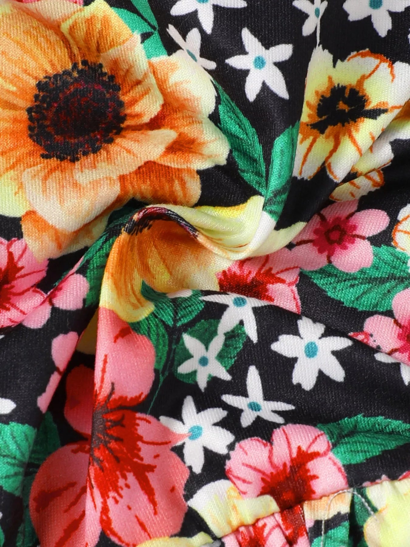 Children's Floral Bell Sleeve Top and Pants Set OutfitFlow