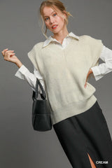 Umgee Oversized V Neck Vest OutfitFlow