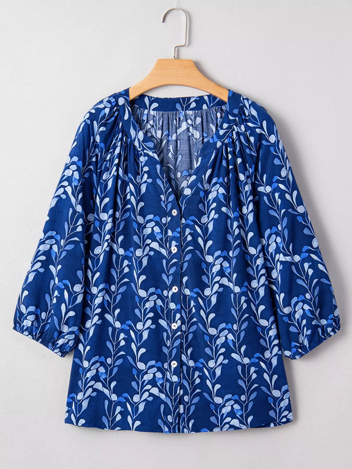 Botanical Print Button Up Shirt OutfitFlow