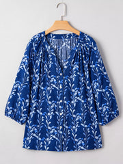 Botanical Print Button Up Shirt OutfitFlow