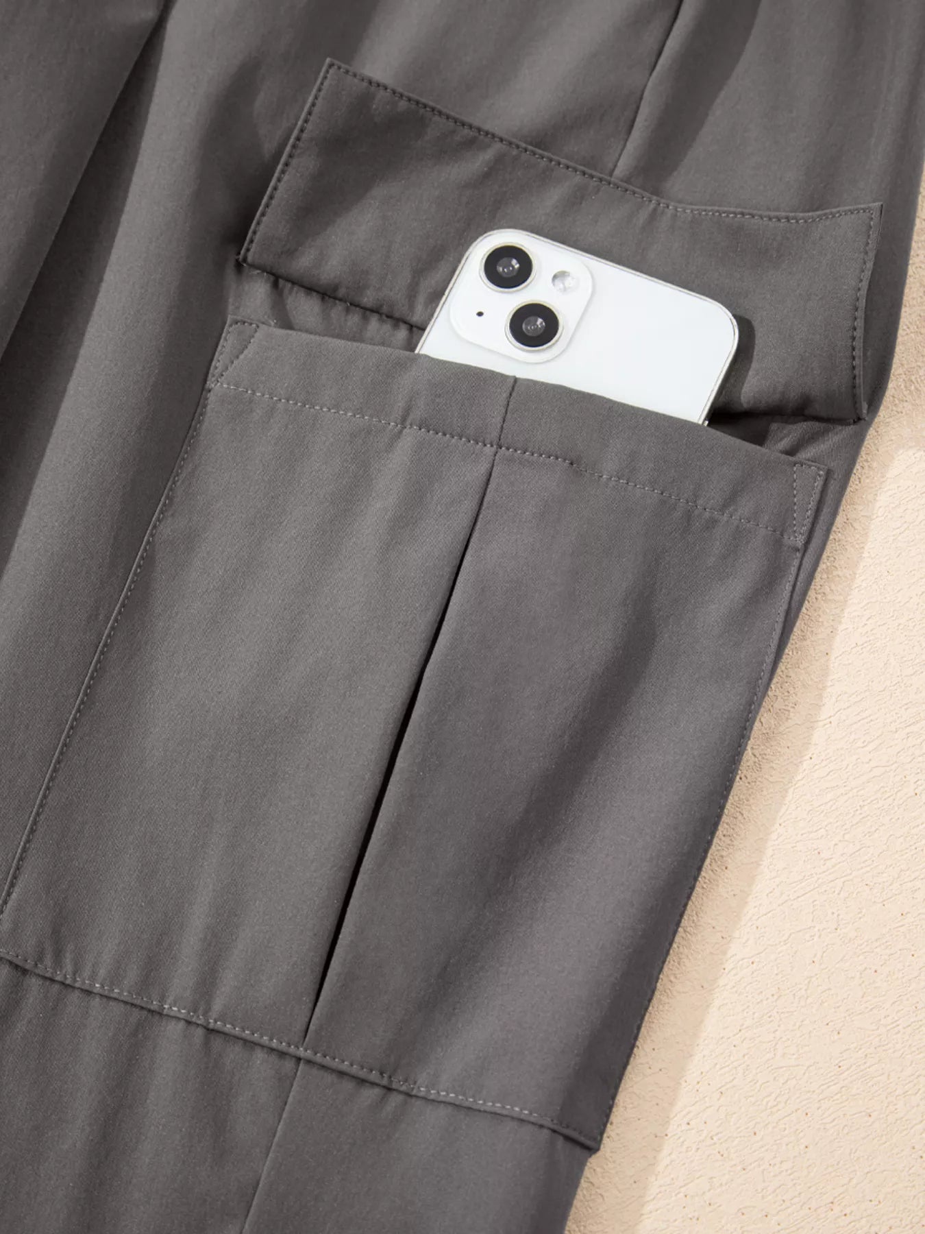 Elastic High Waist Pocketed Cargo Jogger Pants OutfitFlow