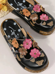 Floral Round Neck Sandals OutfitFlow
