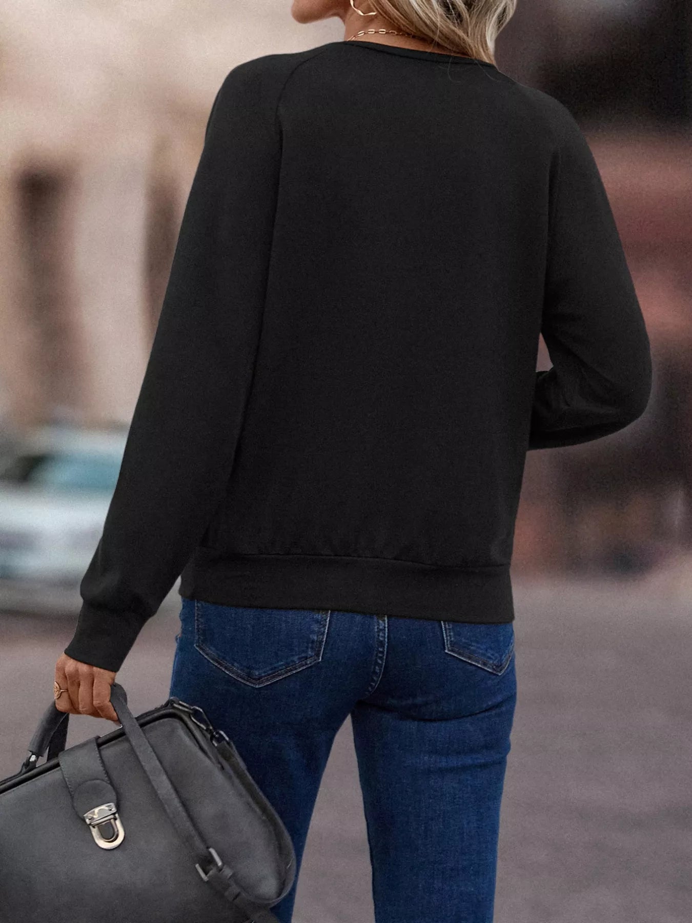 V-Neck Long Sleeve T-Shirt OutfitFlow