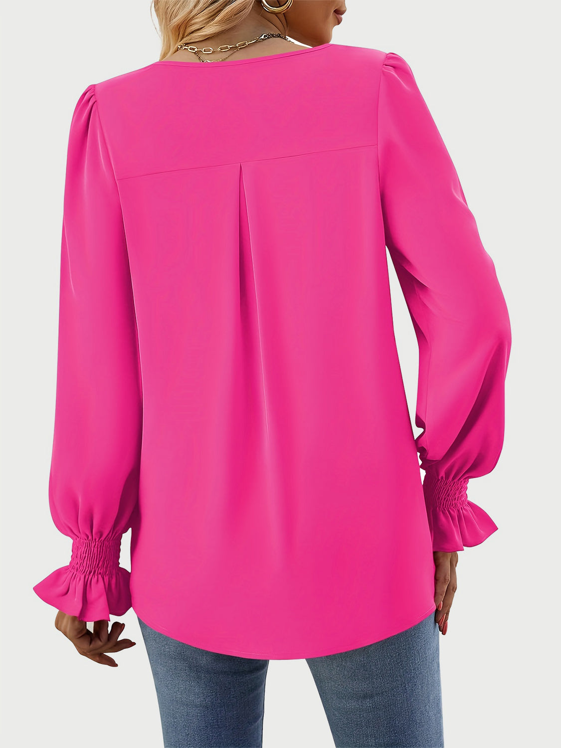 Outfit Flow - V-Neck Flounce Sleeve Top