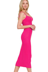 Zenana Ribbed Bodycon Midi Dress OutfitFlow