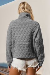 Outfit Flow - Double Take Half Zip Long Sleeve Quilted Sweatshirt with Pocket