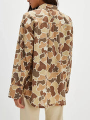 Printed Button-Up Long Sleeve Shirt OutfitFlow