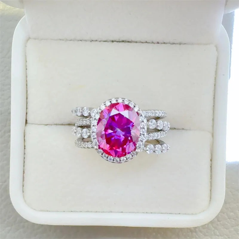 3 Carat Moissanite 925 Sterling Silver Ring OutfitFlow