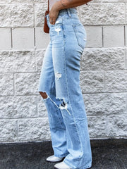 High Waist Distressed Jeans OutfitFlow