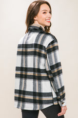 Love Tree Plaid Button Up Jacket