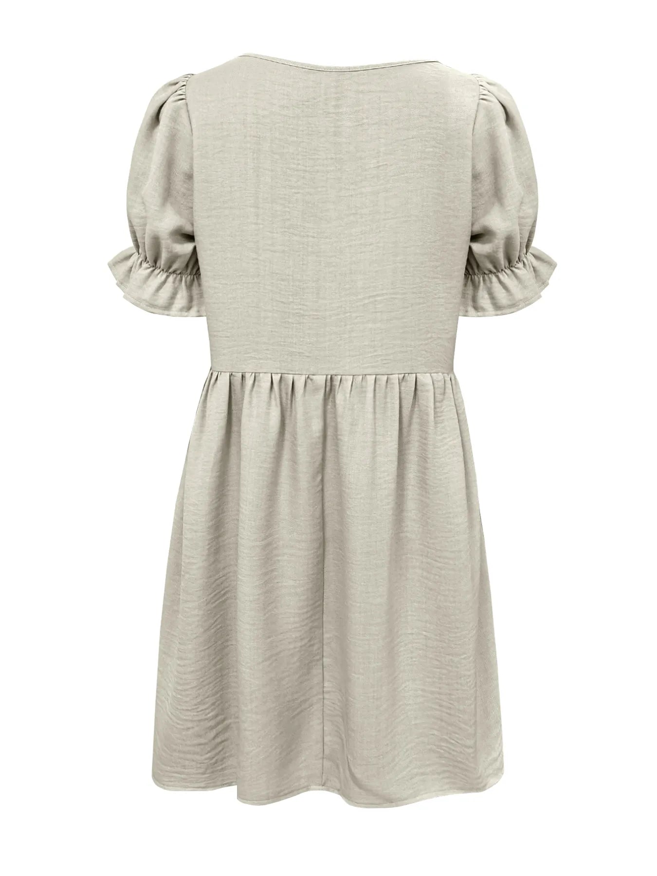 Puff Sleeve Babydoll Mini Dress OutfitFlow