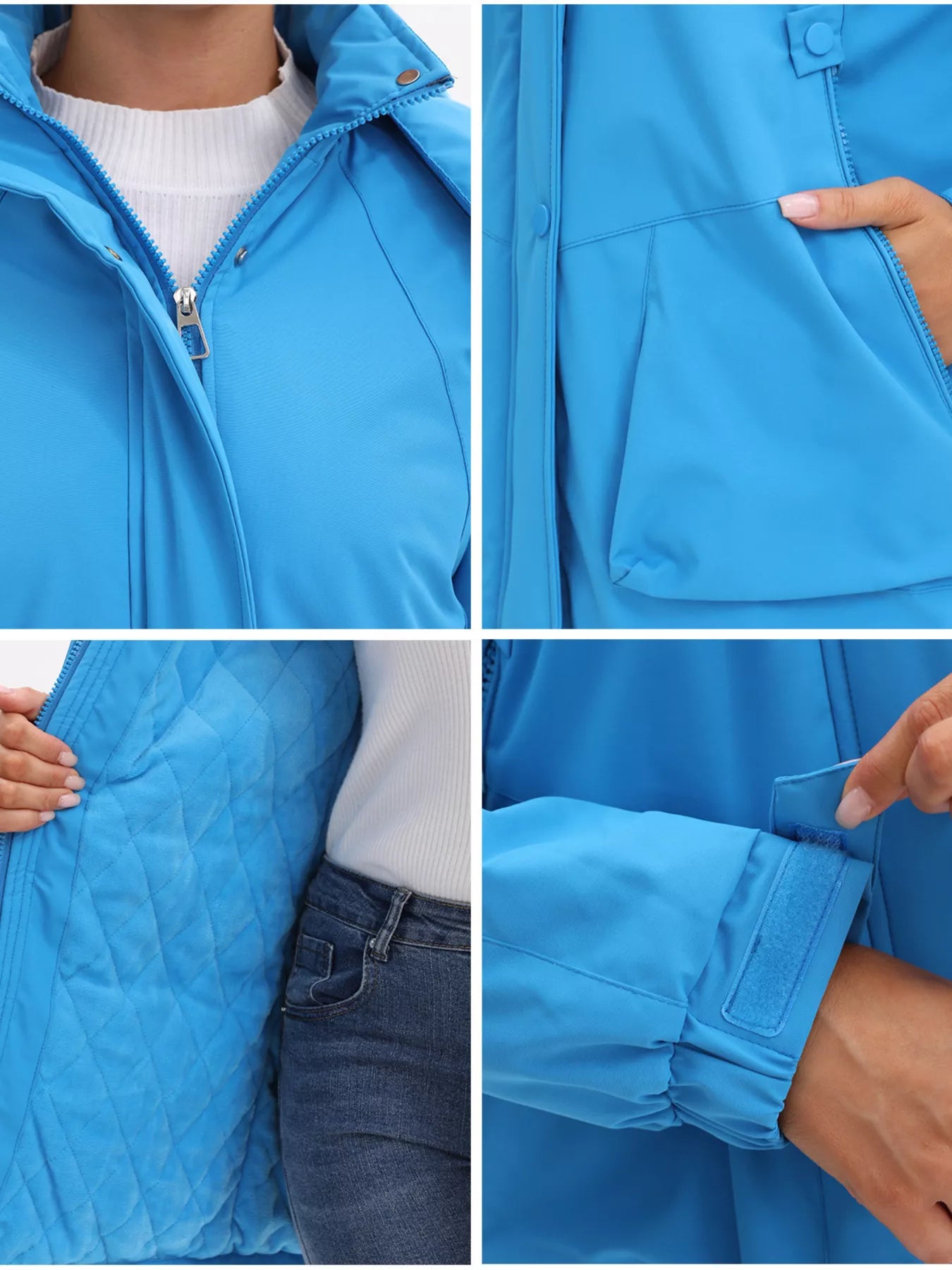 Full Size Hooded Mid-Length Windproof Outerwear Plus Size OutfitFlow