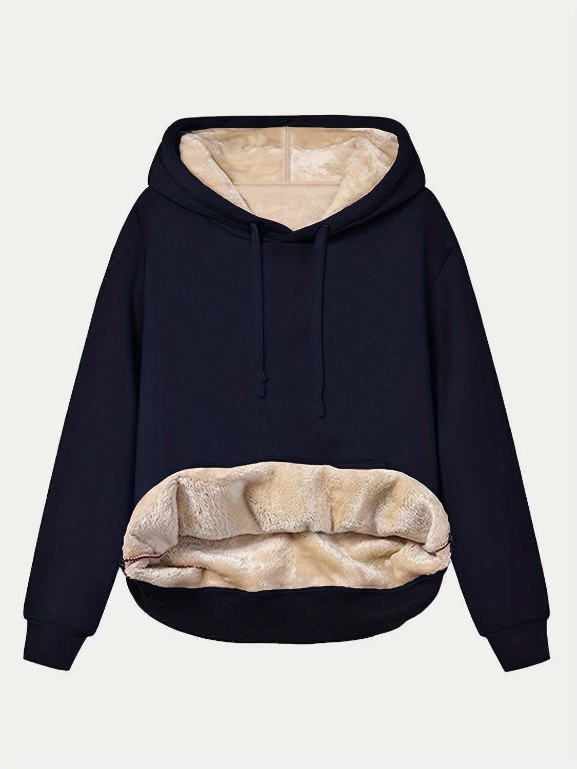 Drawstring Long Sleeve Hoodie with Kangaroo Pocket OutfitFlow