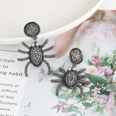 Spider Rhinestone Alloy Earrings OutfitFlow