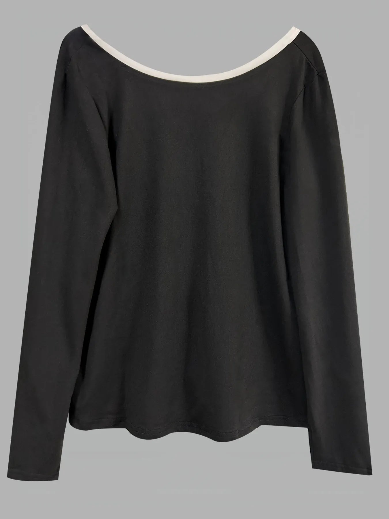 Long Sleeve Bow Tie Back T-Shirt OutfitFlow
