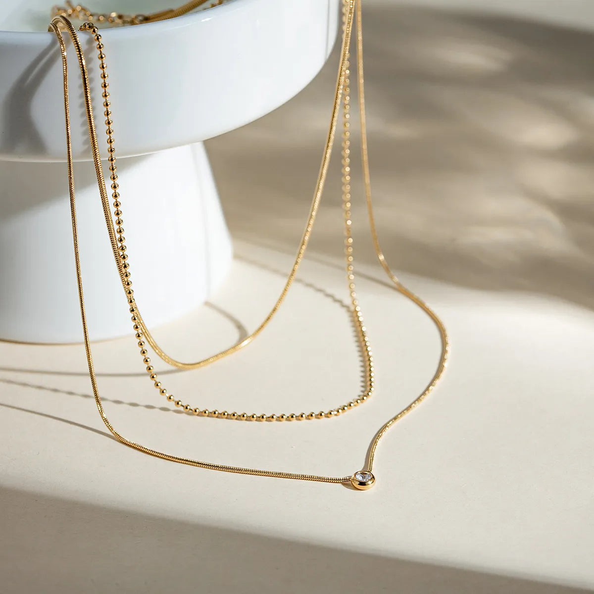 18K Gold-Plated Layered Necklace OutfitFlow
