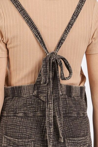 Mittoshop Textured Knotted Wide Strap Overalls OutfitFlow