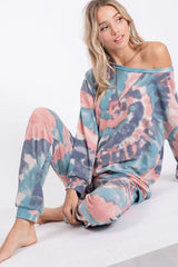BiBi Tie Dye French Terry Casual Pants OutfitFlow