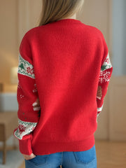 Outfit Flow - Christmas Element Round Neck Long Sleeve Sweater