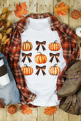 Pumpkin Round Neck Short Sleeve T-Shirt OutfitFlow