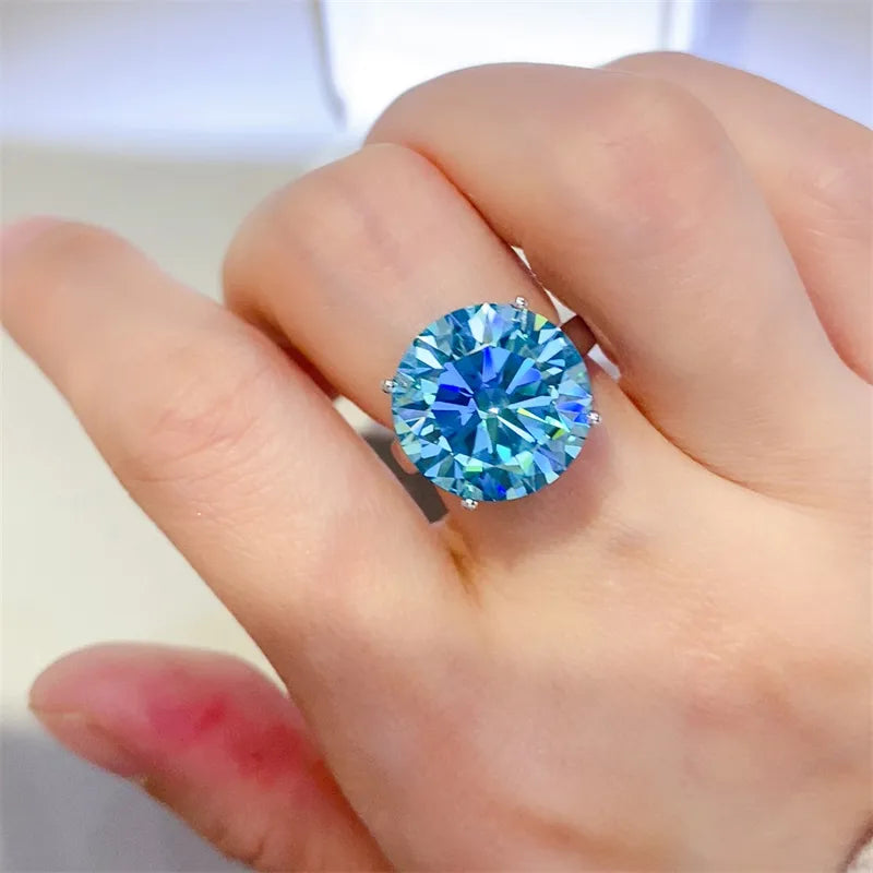 5 Carat Moissanite 925 Sterling Silver Ring Silver OutfitFlow