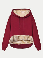 Drawstring Long Sleeve Hoodie with Kangaroo Pocket OutfitFlow