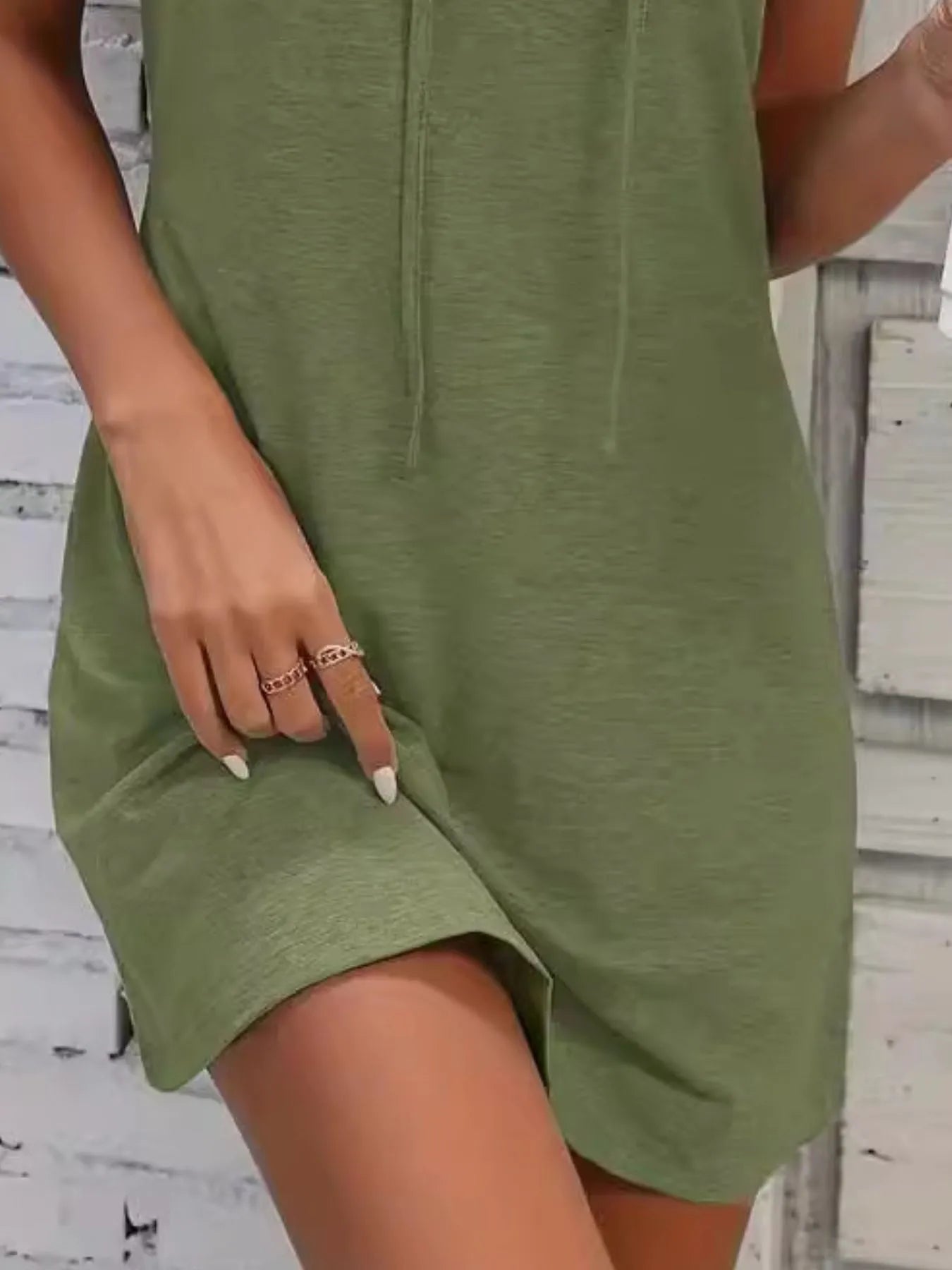Full Size Drawstring Casual Sleeveless Hooded Mini Dress Plus Size OutfitFlow