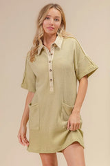 BiBi Dip Dye Mineral Washed Knit Dress OutfitFlow