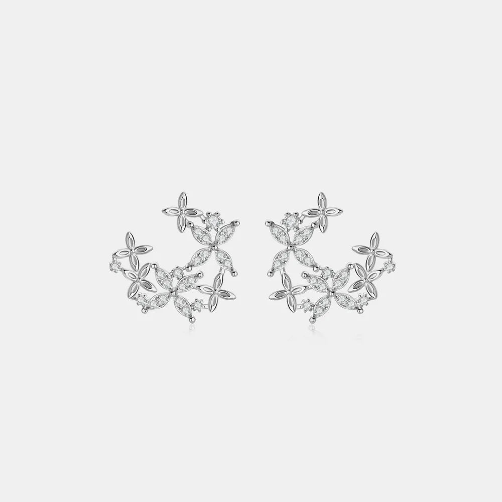 925 Sterling Silver Moissanite Lucky Clover Earrings OutfitFlow
