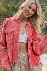 POL Button Down Corduroy Trucker Jacket OutfitFlow