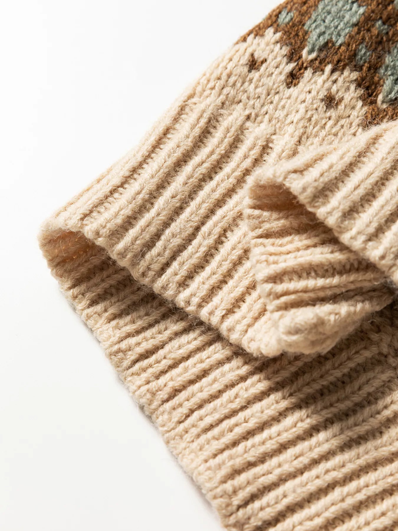 Western Pattern Knitted Button V Neck Cardigan Sweater OutfitFlow