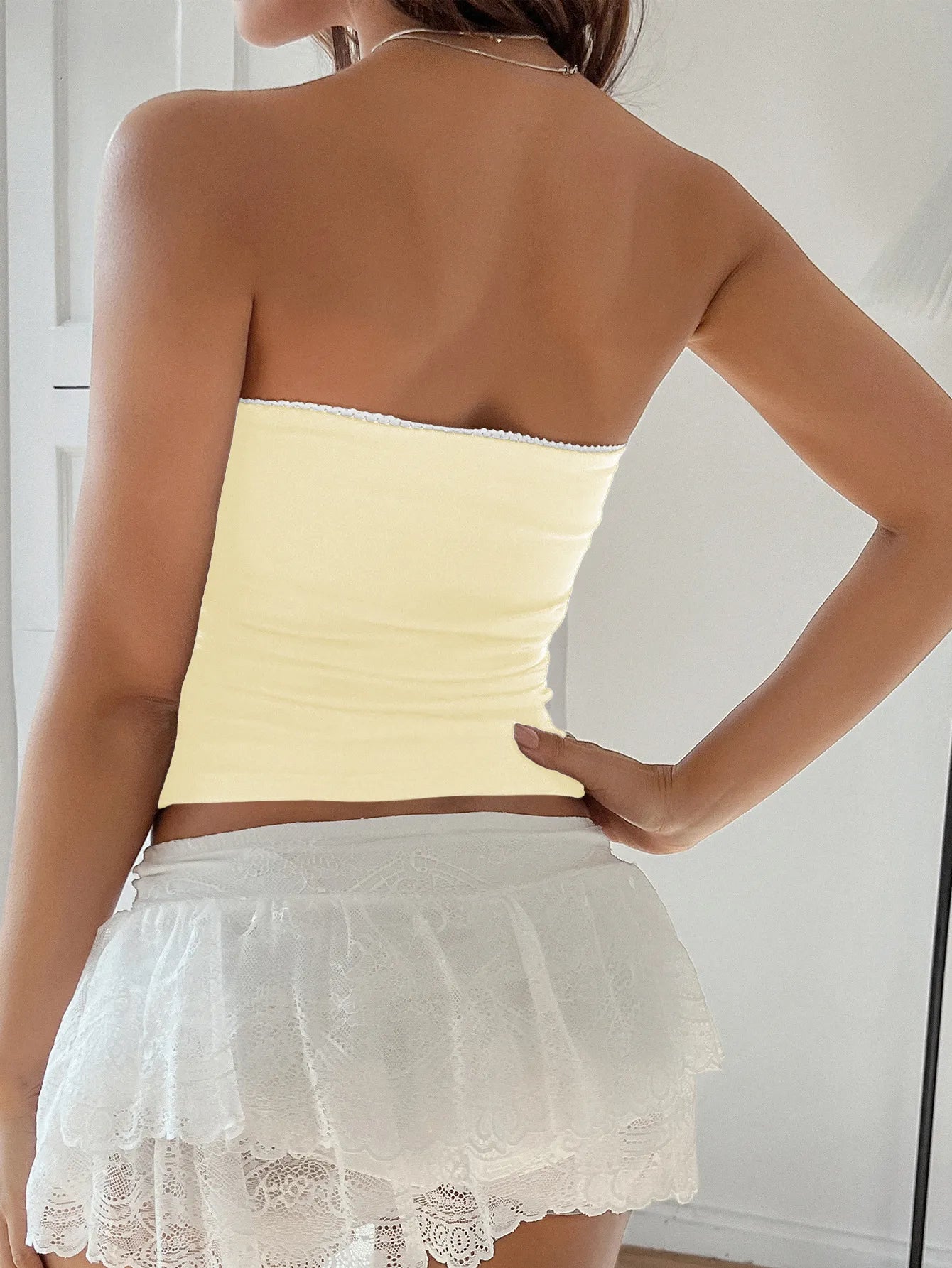 Bow Detail Tube Top OutfitFlow