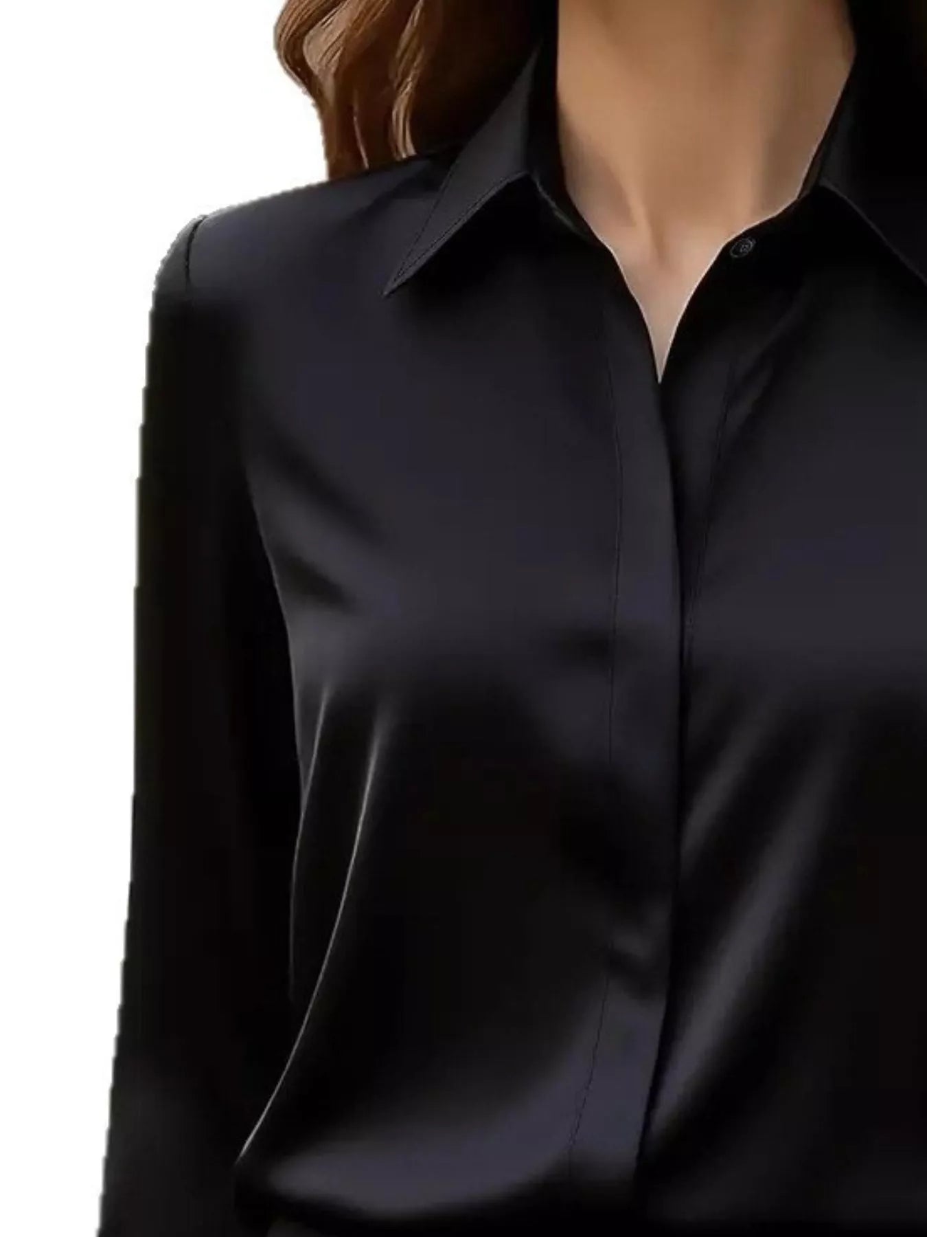Button Down Collared Neck Long Sleeve Shirt OutfitFlow