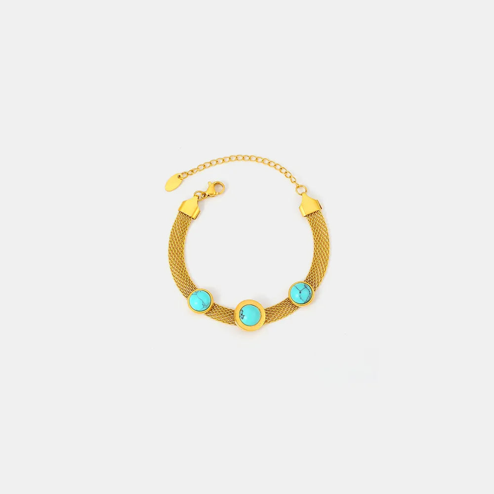 Turquoise Titanium Steel Bracelet OutfitFlow