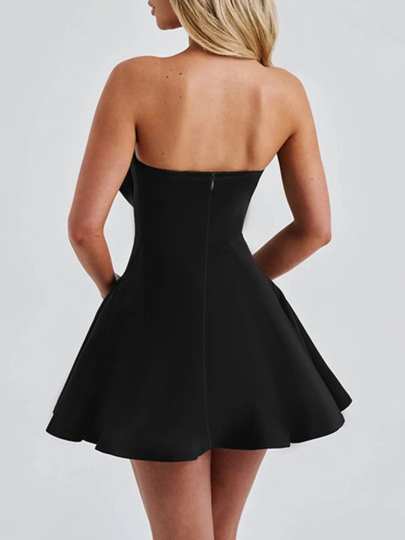Bow Tube A-Line Mini Dress OutfitFlow