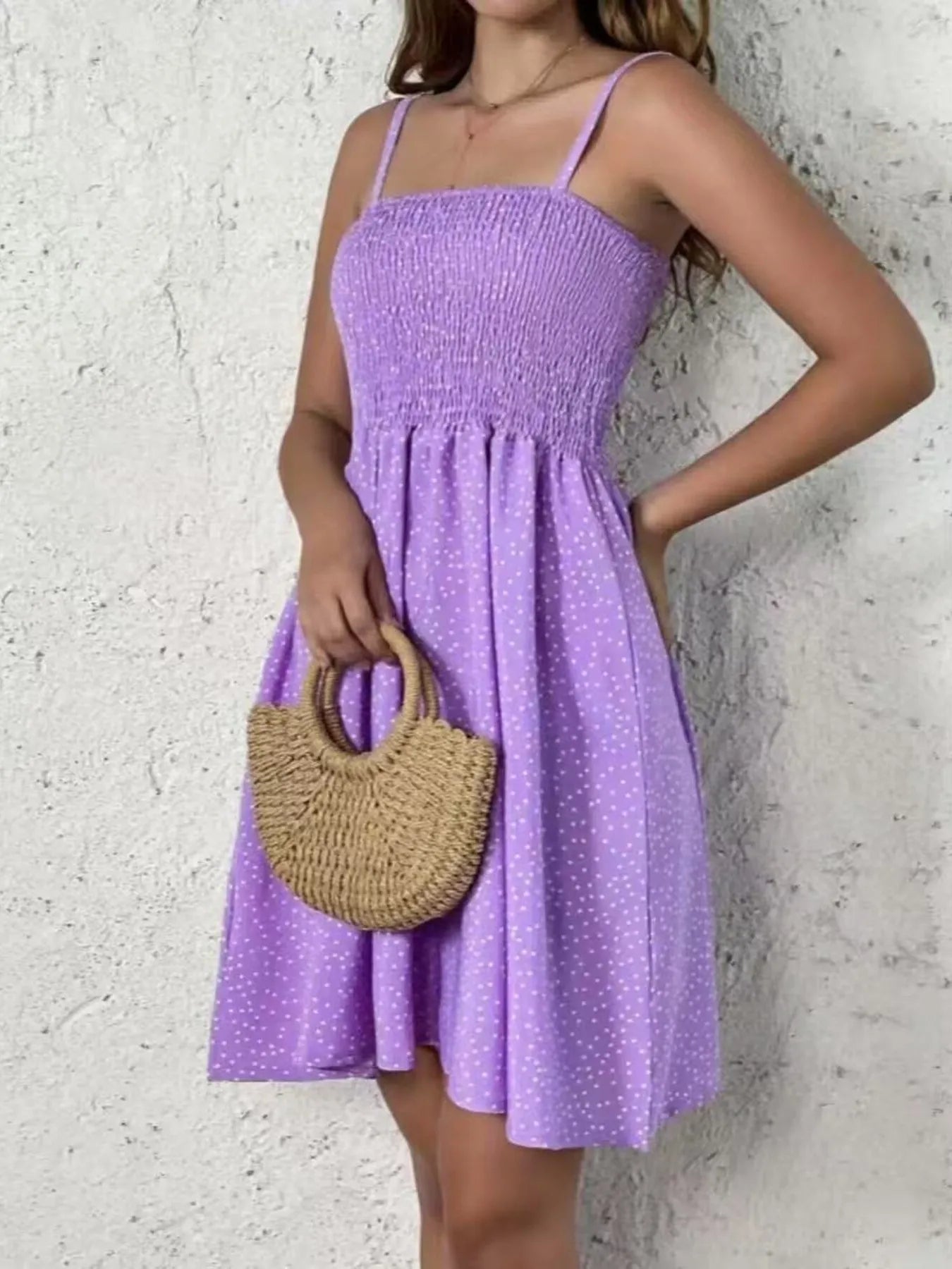 Full Size Smocked Square Neck Cami Dress Plus Size OutfitFlow