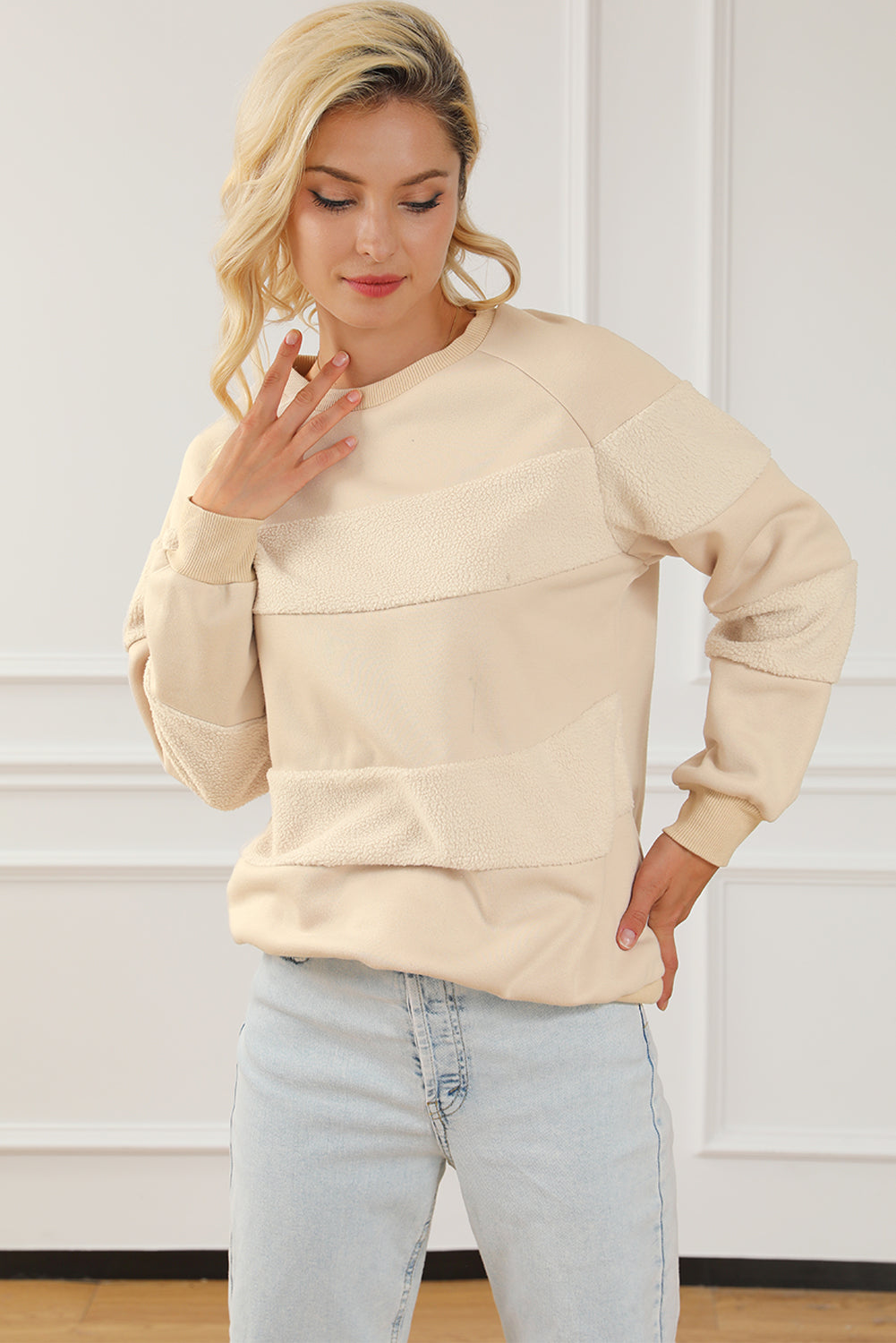 Outfit Flow - Round Neck Raglan Sleeve Sweatshirt